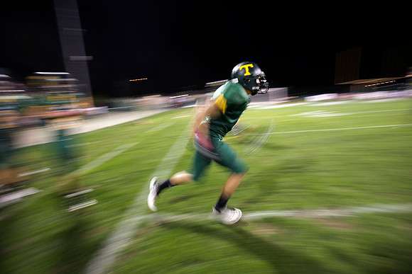 Panning photo of Tracy Player